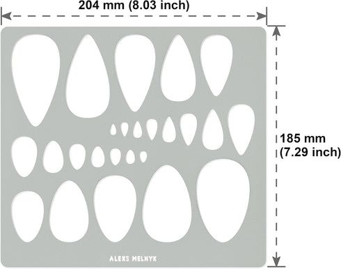 Aleks Melnyk No.151 Metal Stencil for Jewelry, Shape Earring Teardrops Cutouts Stencil, Lapidary Template for Cabochons, Tear Drop, Jewelry Making...