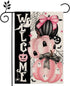 Halloween Garden Flag Double-Sided Welcome Yard Flag Spooky Ghost Pink Pumpkin Holiday Outdoor Decorative Fabric Flag for Patio Lawn Halloween Par...