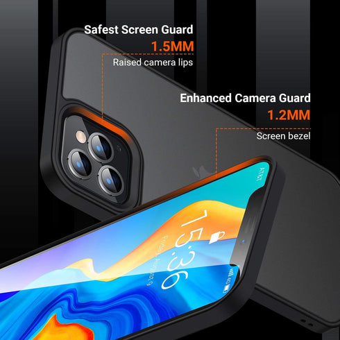 TORRAS Shockproof for iPhone 12 Pro Max Case, Military Grade Drop Protection Translucent Matte Case Compatible for iPhone 12 Pro Max Phone Case, G...