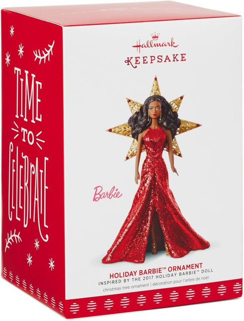 Hallmark Keepsake Christmas Ornament, Year Dated 2017 Holiday Barbie Doll Ornament...