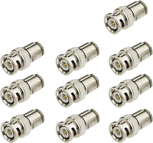 Eightwood BNC Male Plug Solder Clamp Connector 10-Pack Compatible with RG58 RG142 LMR195 Coax Cable...