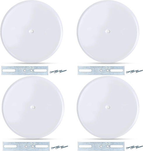 (Pack of 4) Airmont Products AP-12077, 5-inch Ceiling Blank-Up Cover with Center Screw, Fits 3-1/4" to 4" Electric Box, Adjustable Bracket for Scr...