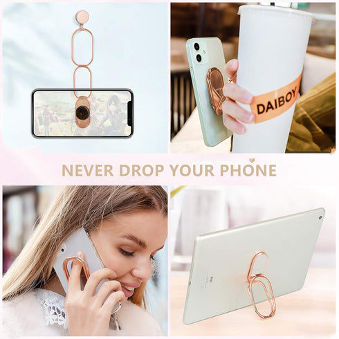 Mindsky Phone Ring Holder Finger Kickstand Retractable 360°Rotation Ultra-Thin Cell Phone Back Grip Foldable Cellphone Stand for iPhone iPad Smart...