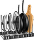 Pot Rack Organizer, 3 DIY Methods, Height and Position are Adjustable - 8 Pots Holder, Metal Kitchen Cabinet Pantry Pot Pan Lid Holder (BLACK)...