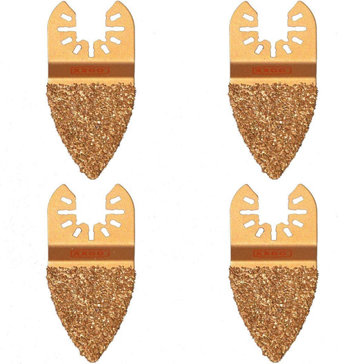 4 Pcs Finger Carbide Oscillating Multitool Blades for Grit Grout Mortar Concrete Masonry XG401F...