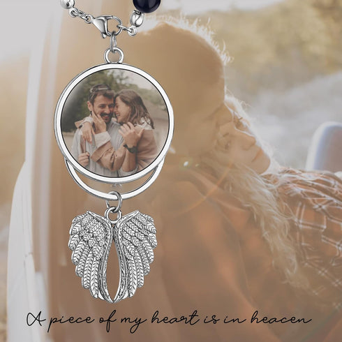 Memorial Car Charm Sympathy Gifts for Loss of Loved one, Keep Making Her Proud Ornament Hanging Rear View Mirror Accessories Grief Bereavement Sym...