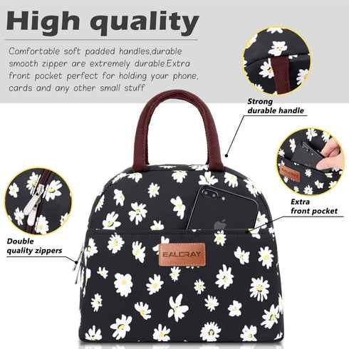 BALORAY Lunch Bag for Women Men Insulated Lunch Box for Adult Reusable Lunch Tote Bag for Work, Picnic or Travel (Daisy)...