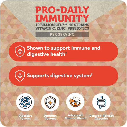 Vitamin Bounty Pro-Daily Probiotic - 10 Billion CFU Blend, Zinc & Vitamin C for Digestive Health, Immune Support Prebioitcs and Probiotics for Wom...