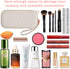 Portable Travel Makeup Bag,Soft Silicone Waterproof Toiletry Cosmetic Bag for Women,Upgrade Anti-Fall Out Zipper Closure Organizer Makeup Case -(S...