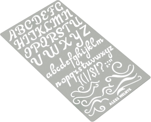 Aleks Melnyk No.34 Metal Stencils, Pyrography, Wood Burning kit 3 PCS Templates, Letters Stencils for Engraving Wood and Patterns, Alphabet and Nu...