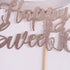 Happy Sweet 16 Cake Topper -Cheers to 16 Year - Happy 16th Birthday Cake Topper- Sweet Sixteen /16th Wedding Anniversary Party Decoration (Rose Go...