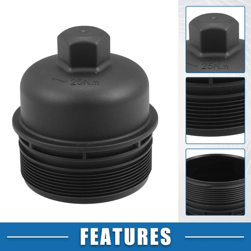 Engine Oil Filter Housing Cover Cap 26351-3C250 for Kia Sedona Borrego 3.8L 2009-2010 Plastic Black...