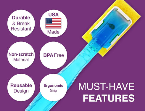 Arrow Home Products Dish Sponge with Soap Dispenser Handle - Fillable Dish Wand for Quick, Convenient Cleaning - Made in the USA - Easy to Refill,...