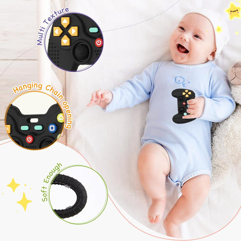 Silicone Teethers for Babies 0-6 Months, Teething Toys for Babies 6-12 Months, Baby Remote Control Toy, Infant Toys 0-3 Months, Sensory Chew Toys,...