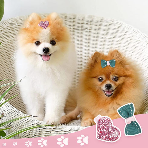 WWW Small Dog Hair Clips 5 Pcs Cat Dog Hair Bows Girls Puppies Hair Barrettes Cute Bow Flower Crown Hairpin Head Flower Hair Pins Cat Puppy Party ...