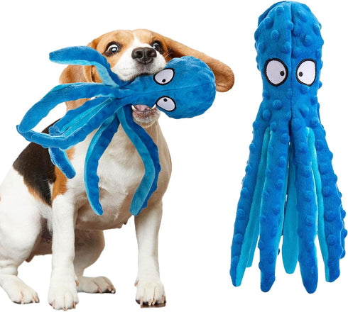 Alphatool Squeaky Dog Toy, Octopus Toys for Aggressive Chewers, Tough No Stuffing Plush Large Dogs, Crinkle Interactive Puppy Small Medium Dogs...