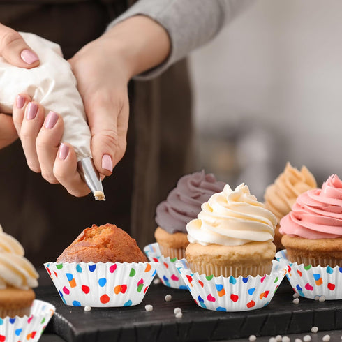 600-Count Dots Design Baking Paper Cups | Sturdy & Greaseproof Cupcake Liners Cupcakes | Essential Kitchen Supplies...