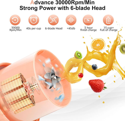 Blender Portable Blender Shakes And Smoothies Blenders Kitchen Personal Blender Mini Blender Small Blender Cup Personal Blender Smoothies...