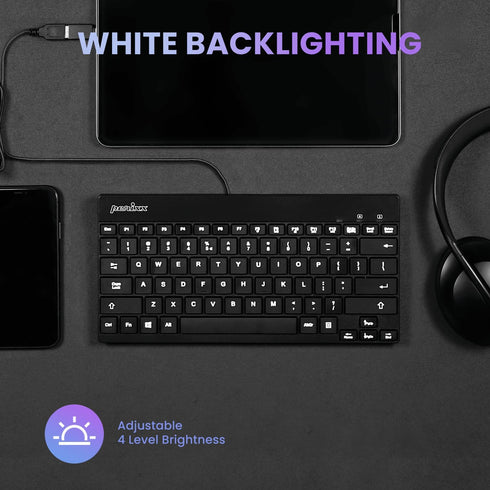 Perixx PERIBOARD-326 Wired Mini Backlit USB Keyboard with Low Profile Keys, US English Layout (11607)...
