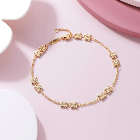 Gold Dainty Anklet,14K Gold Plated Boho CZ Star Beach Cute Pig Nose Tassel Disc Foot Chain Flat Marina Link Ankle Bracelet Lace Chain Anklet for W...