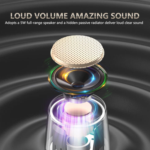 INSMY Small Bluetooth Speaker, Waterproof Mini Portable Wireless Speaker, Punchy Bass Rich Audio Stereo Pairing, Handheld Pocket Size,Built in Mic...