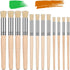 Wooden Stencil Brushes Natural Stencil Bristle Brushes Dome Art Painting Brushes Wood Paint Template Brush for Acrylic Oil Watercolor Art Painting...