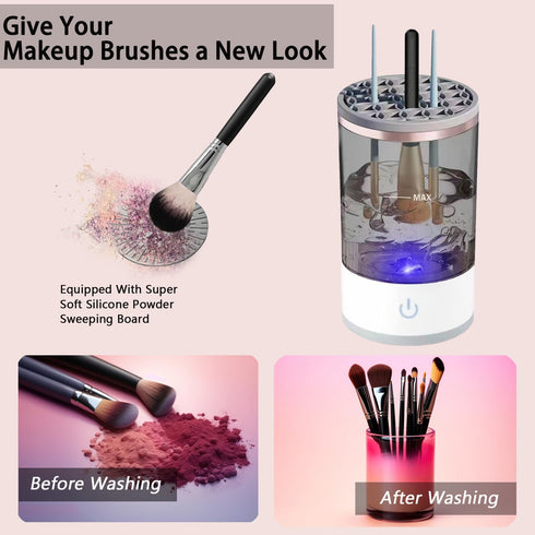Makeup Brush Cleaner Machine,Electric Makeup Brush Cleaner,Automatic Makeup Brush Cleaner,Make up Cleaner Machine,Brushly Pro Cosmetic Brush Clean...