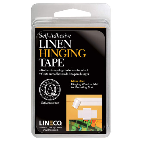 Lineco Self-Stick Linen Hinging Tape, Attaching Mats to Backboard, Hinge Heavy Artwork, Non-Yellowing, Strong, Neutral pH Acrylic Adhesive. Acid-F...