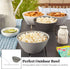 US Acrylic Unbreakable 28 oz. Plastic Stackable Cereal Bowls for Snacks & Ice Cream in Grey Colors (Set of 8) 6-inch Reusable, BPA-Free, Made in t...