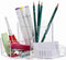 Cq acrylic Pencil and Pen Holder For Desk 3 Compartment Cute Pen Cup Durable Desk Organizers for Middle High School Office College Student Clear P...