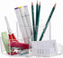 Cq acrylic Pencil and Pen Holder For Desk 3 Compartment Cute Pen Cup Durable Desk Organizers for Middle High School Office College Student Clear P...