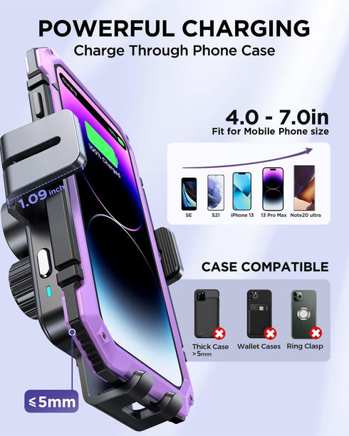 JOYROOM Wireless Car Charger,15W Qi Fast Charging Car Charger Phone Holder Mount, Auto-Clamping Alignment Windshield Dashboard Air Vent Cell Phone...