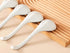 Ceramic Ramen Spoons, Asian Soup Spoon, Japanese Spoons for Kitchen, Pho, Dumpling, Noodles, Wantan, Miso, No slip into soup - 6.5 Inch, Blue, Set...