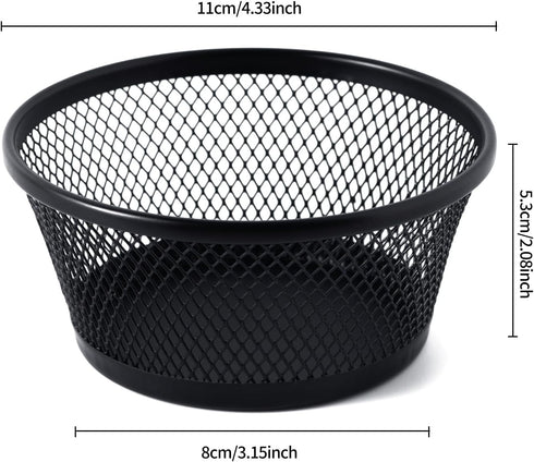 SLSON 6Pack Paper Clip Holder Wire Mesh Paperclip Dish Holders Desktop Round Paper Clip Dispenser for Desk Office Organizer Accessories,Black...