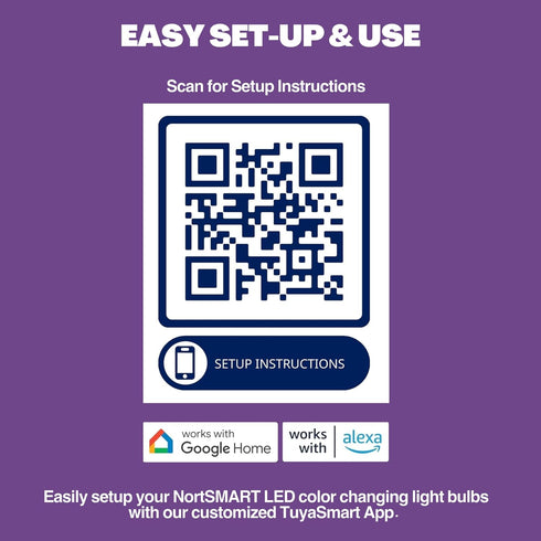 NorbSMART Smart Light Bulb LED - Color Changing Light Bulbs, Tunable Day and Night Spectra, Works with Alexa, Echo & Google Home Assistant, 9W, A1...