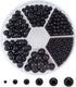 PH PandaHall 1113pcs Mini No Holes Pearls, 6 Sizes Undrilled Imitated Pearl Beads 2.5/4/5/6/7/8mm Black Beads Faux Pearls Loose Beads for Vase Fil...
