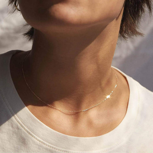 Dainty Thin Chain Choker Necklace for Women 14k Plated Gold Minimalist Short Chain Necklaces Jewelry Gift...