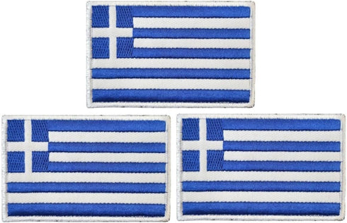3Pack Greece Flag Patch Greek Flags Patchs, Greece Tactical Flag Embroidery Patch with, for Hats, Tactical Bags, Jackets, Clothes Patch Team Milit...