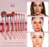 7Pcs Pink Makeup Brushes Set Professional, Face Foundation Brush, Eye Brush, Essential Beauty Tools for Travel for Beginners by YUESHENNAN...