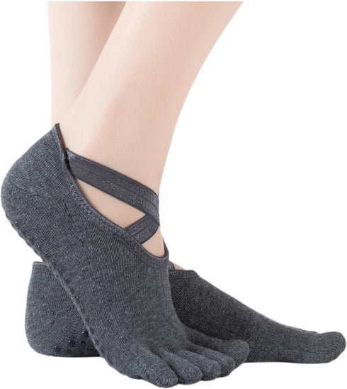 SPENCIAL'S Women's Yoga Socks Full Toe, Non Slip with Grips,Backless Sports Yoga Socks for Pilates,Ballet, Fitness,Dance...