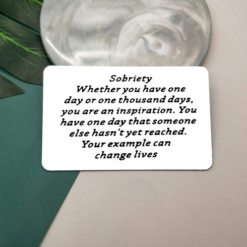 Vadaka Sobriety Gift Card Metal Wallet Insert Card Addiction Recovery Gifts AA Gift Sober Jewelry for Men Women Engraved Wallet Insert Card Inspir...