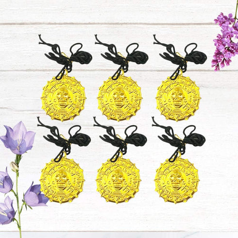 6PCS Pirate Necklace Skull Necklace Toy Funny Hanging Tag Necklace for Child Kids Early Educational Toy Party Favors...