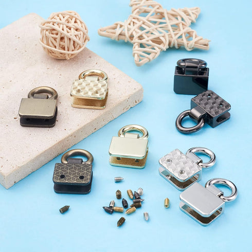 Craftdady 8 Set Purse Suspension Clasp Metal Bag Side Ring Buckle Handbag Chain Strap Connector for DIY Leather Crafts Handbags Hardware Accessori...