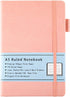 A5 Notebook Ruled, Hard Cover Ruled Journal with Premium 100 GSM Thick Paper, Inner Pocket, Pen Loop, Elastic Banded, Faux Leather Cover, 192 Page...