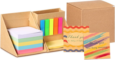 675 Pages Multicolor Sticky Notes Set with 2 Stimulating Card for Students Back to School Memo Cube with Pencil Case for Office School Bible Home...