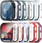 Cuteey 12 Pack Case for Apple Watch Series 9 8 7 45mm Tempered Glass Screen Protector, All Round Full Hard PC Protective Cover Bumper for iWatch 9...