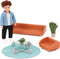 Lori – Mini Boy Doll & Toy Living Room Furniture – 6-inch Boy Doll & Dollhouse Accessories – Sofa, Armchair, Coffee Table, Rug, Plants – Play Set ...