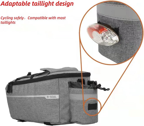 ZTZ Bike Rack Bag, Bike Rear Seat Cargo Bag, Bicycle Rear Rack Storage Luggage?8L Insulated Bicycle Trunk Bag Storage Luggage Bag Waterproof with ...