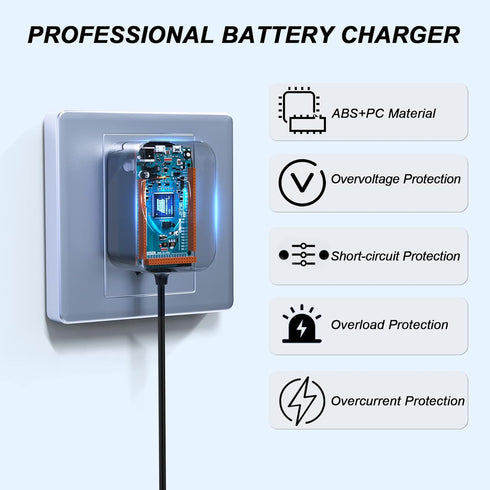 VHBW 6V 0.6A Battery Charger for Moultrie Battery Charger, Sealed Lead Acid Battery Charger with Red and Black Alligator Clips Power Adapter...