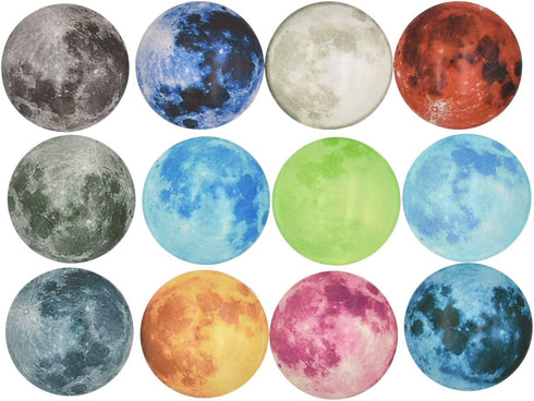 20Pcs 35mm Glow in the Dark Glass Moon Lunar Round Dome Glass Cabochons Flatback for DIY Craft Necklace Bracelet Pendant Making...